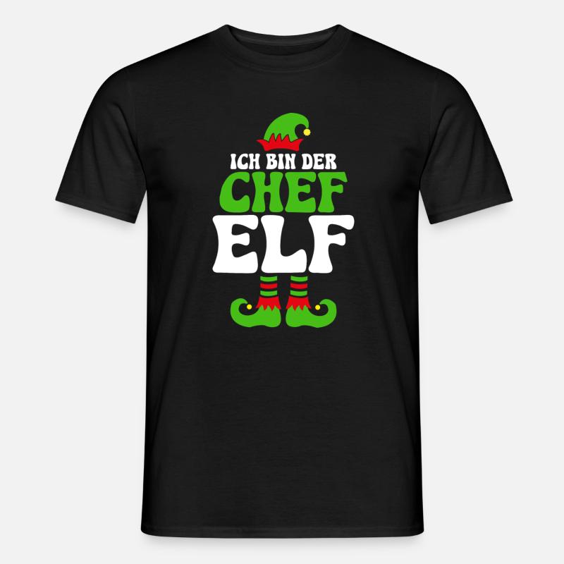 Ich bin der Chef Elf - Männer T-Shirt - Schwarz