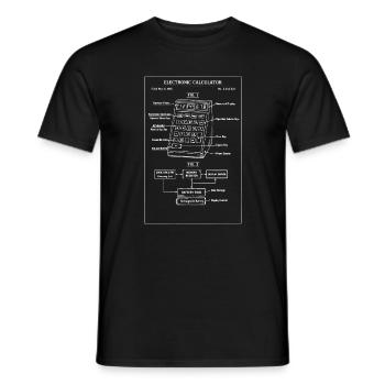 Plan de calculatrice vintage - T-shirt homme - noir - Devant - AI Model Male 178 light (178cm)