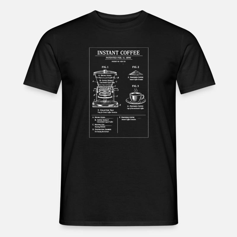 Illustration du plan de café instantané - T-shirt homme - noir