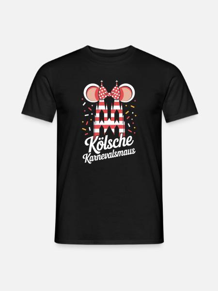 Kölsche Karnevalsmaus Karneval Köln Kölner Maus - Männer T-Shirt - Schwarz