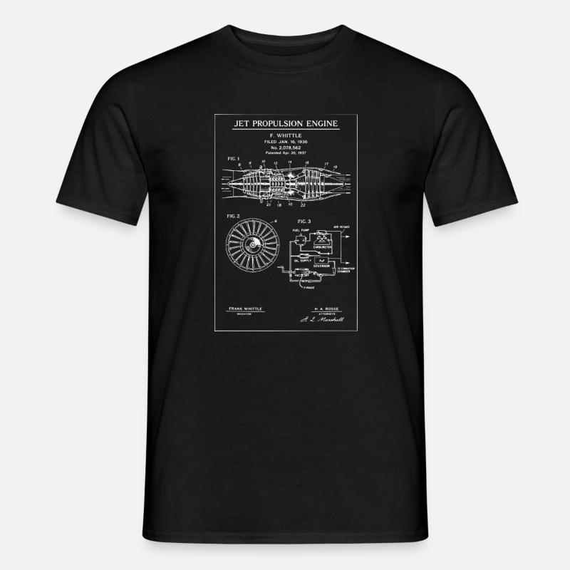 Jet Propulsion Engine Blueprint - Men’s T-shirt - black