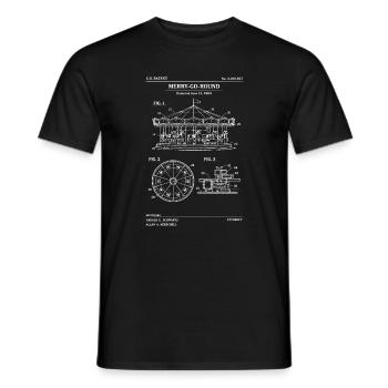 Carousel Blueprint: Vintage Patent - Men's T-Shirt - black - Front - AI Model Male 178 light (178cm)