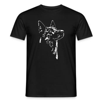 Hollandse Herder Silhouette Dog Dog Wilsigns - Men's T-Shirt - black - Front - AI Model Male 178 light (178cm)