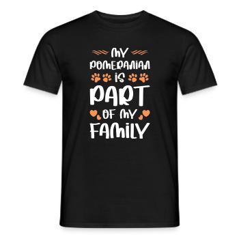 Mon poméranien fait partie de la famille - T-shirt homme - noir - Devant - AI Model Male 178 light (178cm)