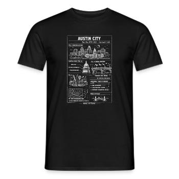 Austin City Skyline-Kartendruck - Männer T-Shirt - Schwarz - Vorne - AI Model Male 178 light (178cm)