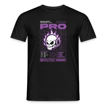 Ranked Anxiety Gamer Skull Design - Men's T-Shirt - black - Front - AI Model Male 178 light (178cm)