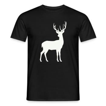 Silhouette de cerf au clair de lune - T-shirt homme - noir - Devant - AI Model Male 178 light (178cm)