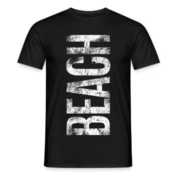 Conception de fautes de frappe de plage | Vacances à la plage - T-shirt homme - noir - Devant - AI Model Male 178 light (178cm)