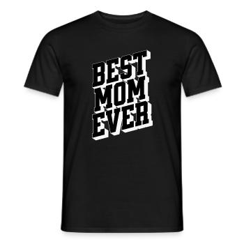 Best Mom Ever Bold 3D Typography - Männer T-Shirt - Schwarz - Vorne - AI Model Male 178 light (178cm)