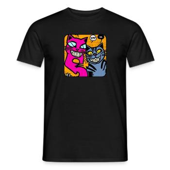 Evil Rocking Cats - Men's T-Shirt - black - Front - AI Model Male 178 light (178cm)