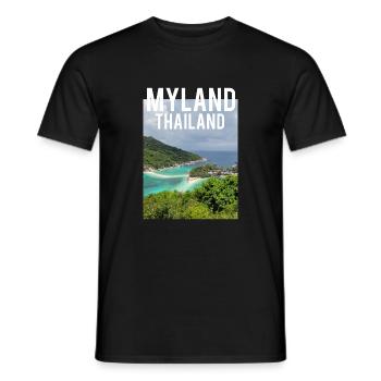 Koh Nang Yuan Insel - MyLand Thailand - Männer T-Shirt - Schwarz - Vorne - AI Model Male 178 light (178cm)