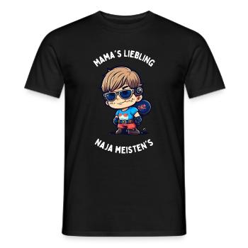 Mamas Liebling, naja meisten's - Männer T-Shirt - Schwarz - Vorne - AI Model Male 178 light (178cm)