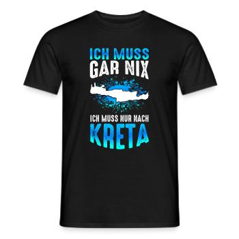 Ich Muss Gar Nix Ich Muss Nur Nach Kreta Sonne Url - Männer T-Shirt - Schwarz - Vorne - AI Model Male 178 light (178cm)