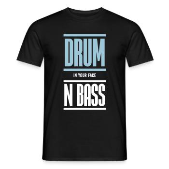 Drum and Bass Techno Music DJ - T-shirt homme - noir - Devant - AI Model Male 178 light (178cm)