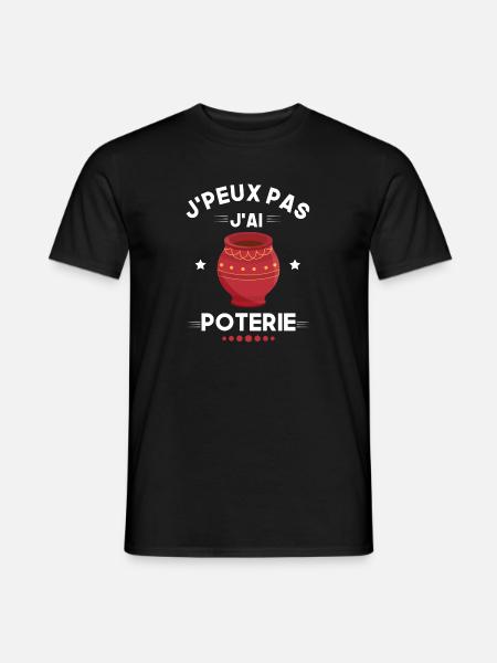 je peux pas j'ai poterie - T-shirt homme - noir