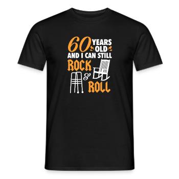 J’ai 60 ans et je peux encore faire du rock and roll - T-shirt homme - noir - Devant - AI Model Male 178 light (178cm)