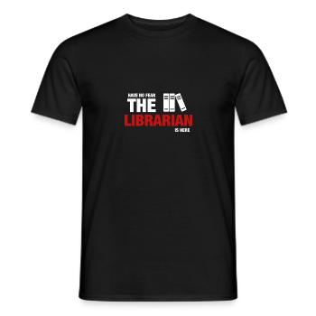 Have No Fear The Librarian Is Here - Men's T-Shirt - black - Front - AI Model Male 178 light (178cm)