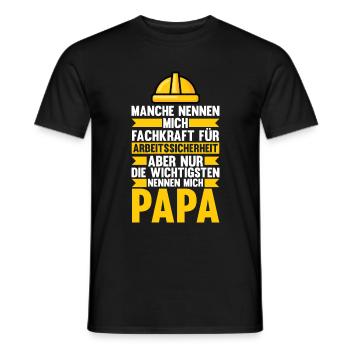 Fachkraft Arbeitssicherheit Papa Sicherheitskraft - Männer T-Shirt - Schwarz - Vorne - AI Model Male 178 light (178cm)