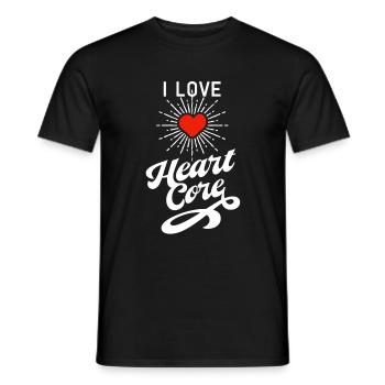 Statement Shirt: I Love Heart-Core - Men's T-Shirt - black - Front - AI Model Male 178 light (178cm)