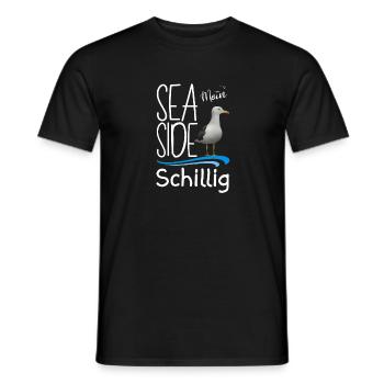 Schillig North Sea Moin Island Schillig Sea Side Seagull - Men's T-Shirt - black - Front - AI Model Male 178 light (178cm)