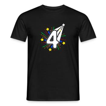 4 years old 4th birthday party number 4 - Men's T-Shirt - black - Front - AI Model Male 178 light (178cm)