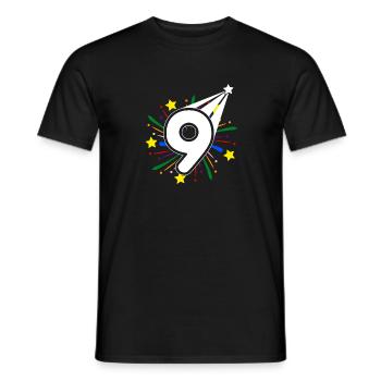 9 years old 9th birthday party number 9 - Men's T-Shirt - black - Front - AI Model Male 178 light (178cm)