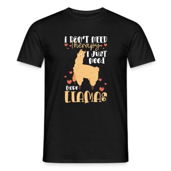 Lama Ferme Animal Doux - T-shirt homme - noir - Devant - AI Model Male 178 light (178cm)