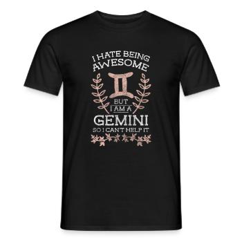 Zwillinge Horoskop Geburtstag Sterne - Männer T-Shirt - Schwarz - Vorne - AI Model Male 178 light (178cm)