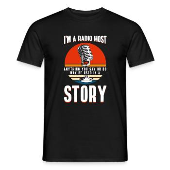 Radio Beruf Job Retro - Männer T-Shirt - Schwarz - Vorne - AI Model Male 178 light (178cm)
