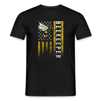 Abeilles reproductrices en nid d’abeille - T-shirt homme - noir - Devant - AI Model Male 178 light (178cm)