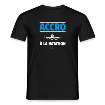 accro à la natation - T-shirt homme - noir - Devant - AI Model Male 178 light (178cm)