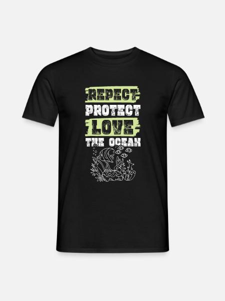 Pollution Love Save the Ocean - Men's T-Shirt - black