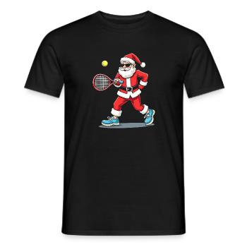 Tennis Jouer au Père Noël Tennis de Noël - T-shirt homme - noir - Devant - AI Model Male 178 light (178cm)