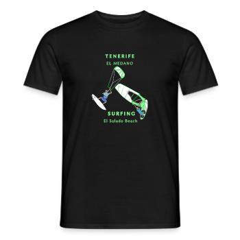 Windsurfer Kitesurfer Teneriffa El Medano grün - Männer T-Shirt - Schwarz - Vorne - AI Model Male 178 light (178cm)