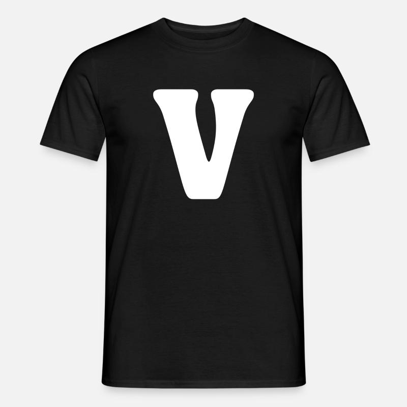 V - Männer T-Shirt - Schwarz
