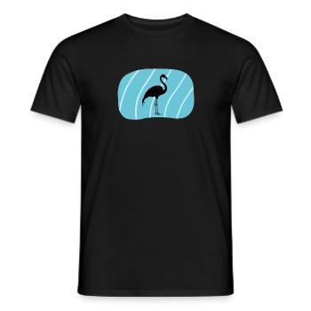 Flamenco Exotic Water Bird - Men's T-Shirt - black - Front - AI Model Male 178 light (178cm)