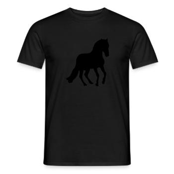 Pferd Pferd Silhouette Schatten shadow9 - Männer T-Shirt - Schwarz - Vorne - AI Model Male 178 light (178cm)
