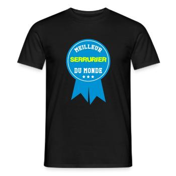 Serrurier / Serrure / Porte / Sécurité / Clef - T-shirt homme - noir - Devant - AI Model Male 178 light (178cm)