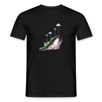 Handdrawn hand painted watercolor mushrooms mushrooms - Men's T-Shirt - black - Front - AI Model Male 178 light (178cm)