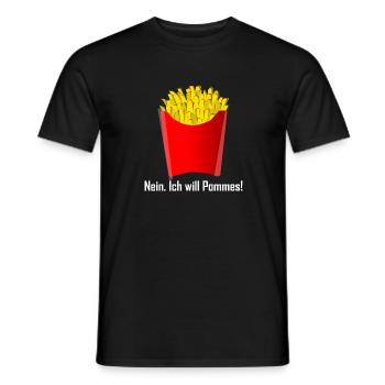 Frites frites idée cadeau - T-shirt homme - noir - Devant - AI Model Male 178 light (178cm)