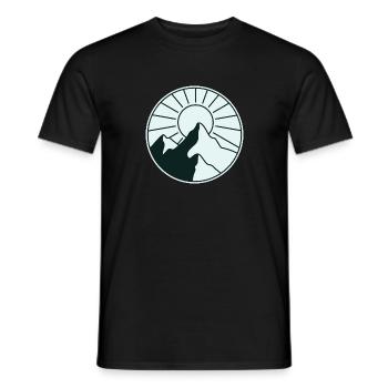 Berge im Sonnenuntergang - Männer T-Shirt - Schwarz - Vorne - AI Model Male 178 light (178cm)