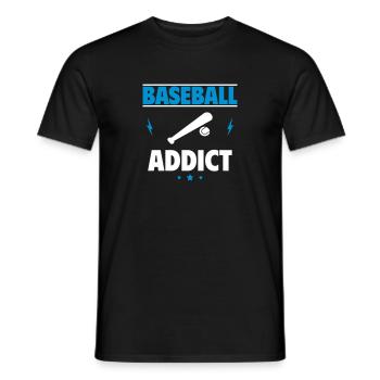 Accro au baseball - T-shirt homme - noir - Devant - AI Model Male 178 light (178cm)