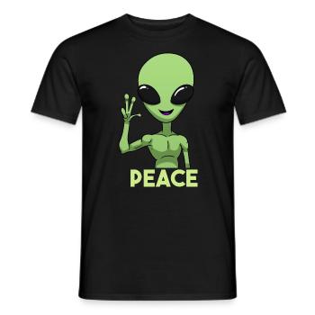 Signe de paix extraterrestre - T-shirt homme - noir - Devant - AI Model Male 178 light (178cm)