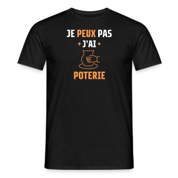 je peux pas j'ai poterie - T-shirt homme - noir - Devant - AI Model Male 178 light (178cm)
