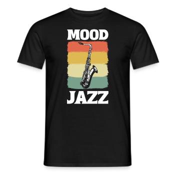 Vintage -Saxophon Instrumentalist - Männer T-Shirt - Schwarz - Vorne - AI Model Male 178 light (178cm)