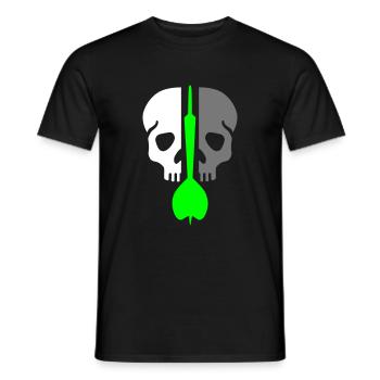 Geteilter Schädel und Dartpfeil - Männer T-Shirt - Schwarz - Vorne - AI Model Male 178 light (178cm)