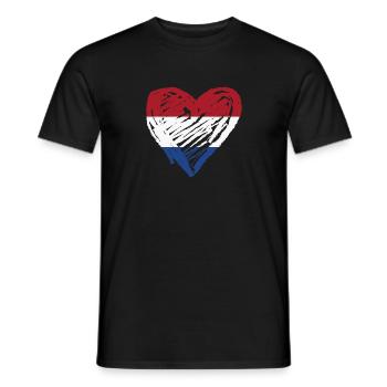 Netherlands Heart - Men's T-Shirt - black - Front - AI Model Male 178 light (178cm)