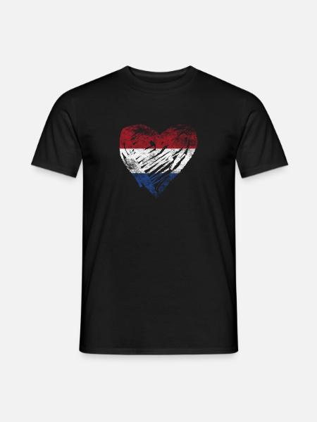 Netherlands heart used look - Men's T-Shirt - black