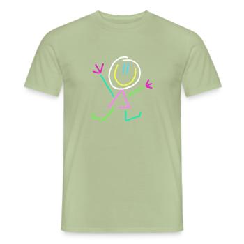 chiffre de bâton - T-shirt homme - vert sauge - Devant - AI Model Male 178 light (178cm)