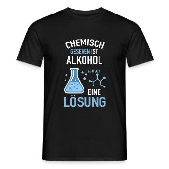 Chemisch gesehen ist Alkohol eine Lösung - Männer T-Shirt - Schwarz - Vorne - AI Model Male 178 light (178cm)